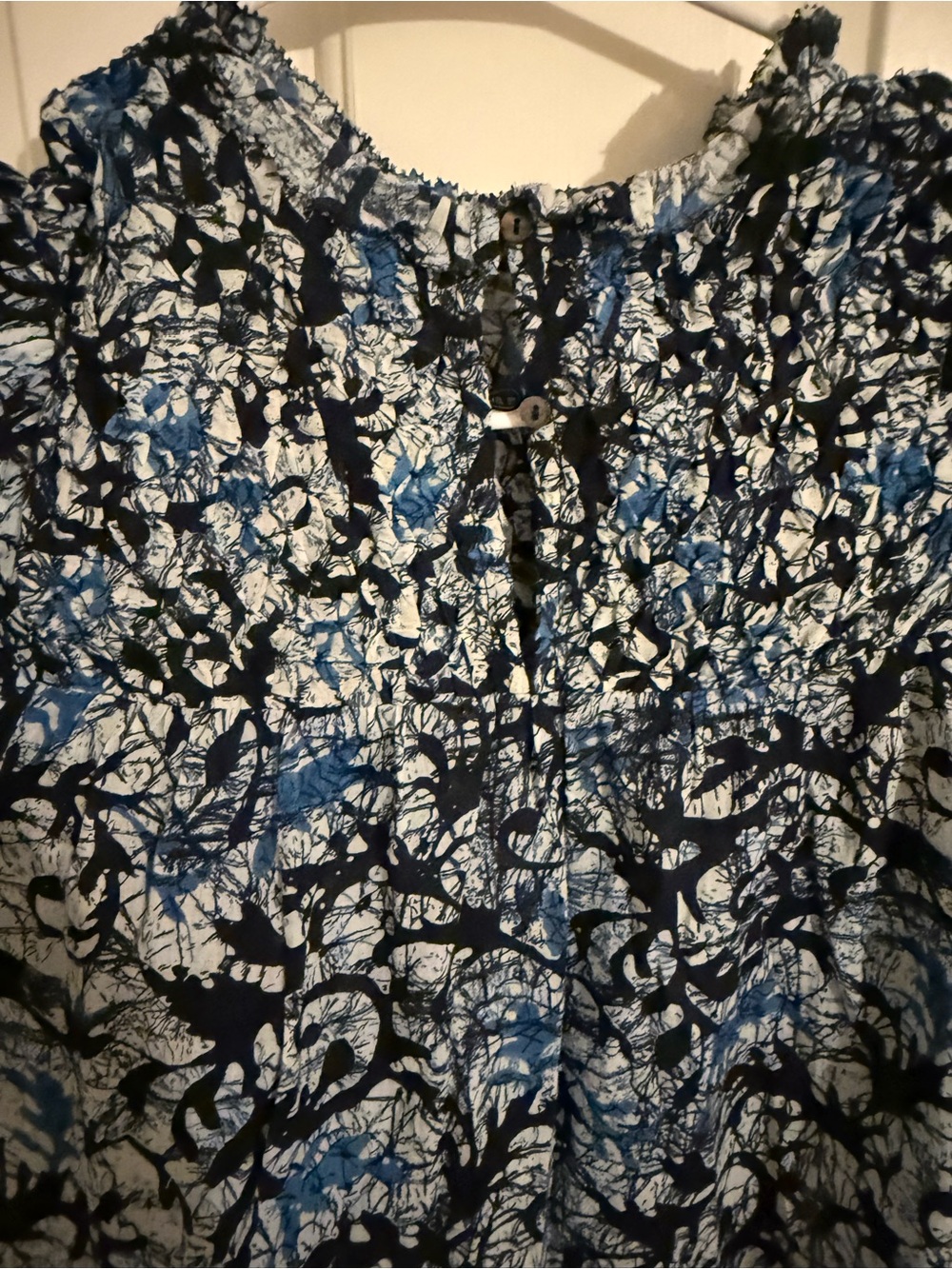NWOT Anthropologie Love the Label Floral Smocked Short Dress in Blue - Picture 8 of 10
